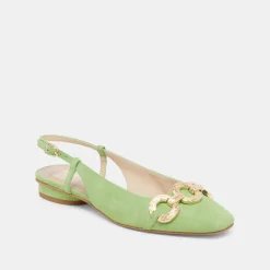 RAMANO FLATS LIME SUEDE^Dolce Vita Online