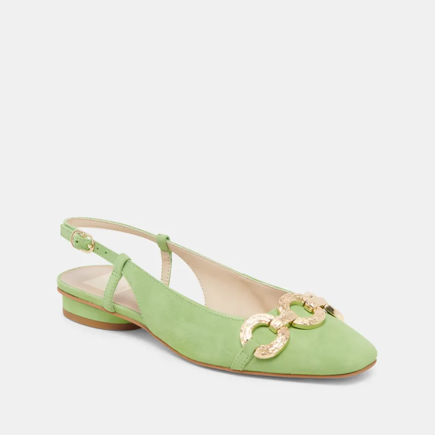 RAMANO FLATS LIME SUEDE^Dolce Vita Online