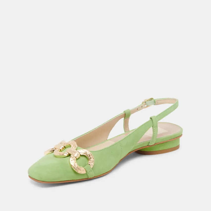 RAMANO FLATS LIME SUEDE^Dolce Vita Online