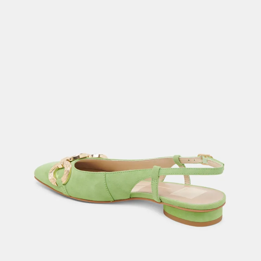 RAMANO FLATS LIME SUEDE^Dolce Vita Online