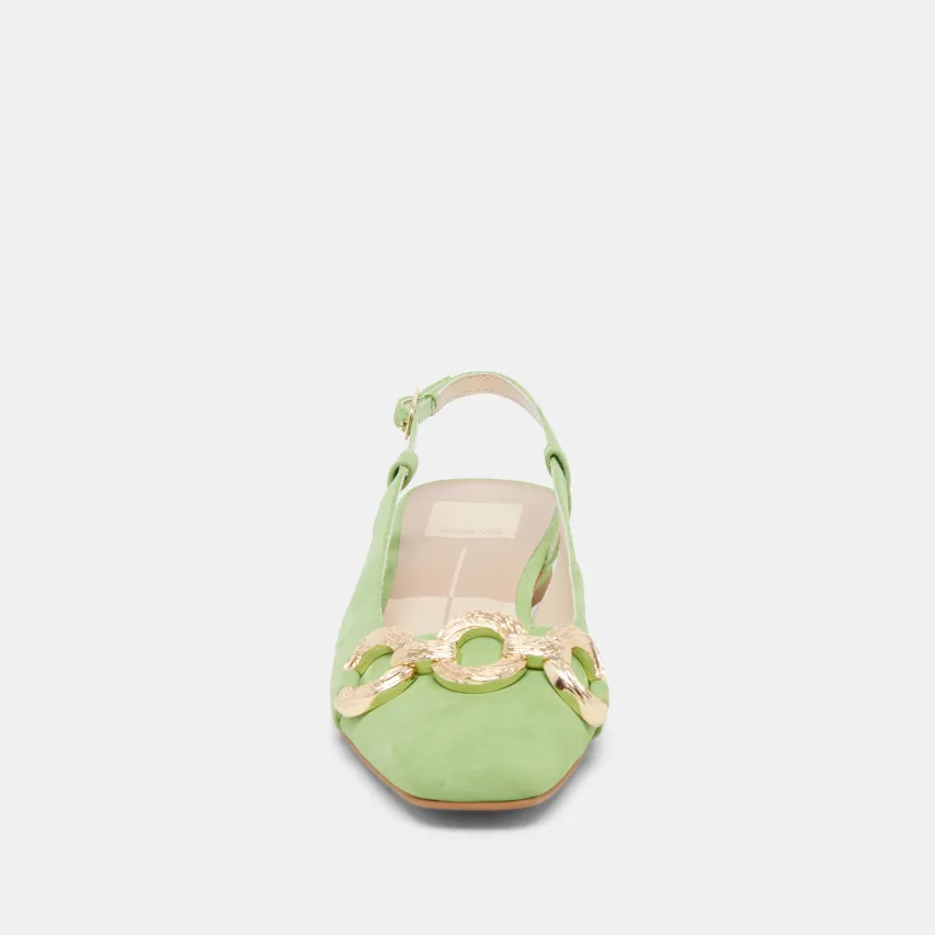 RAMANO FLATS LIME SUEDE^Dolce Vita Online