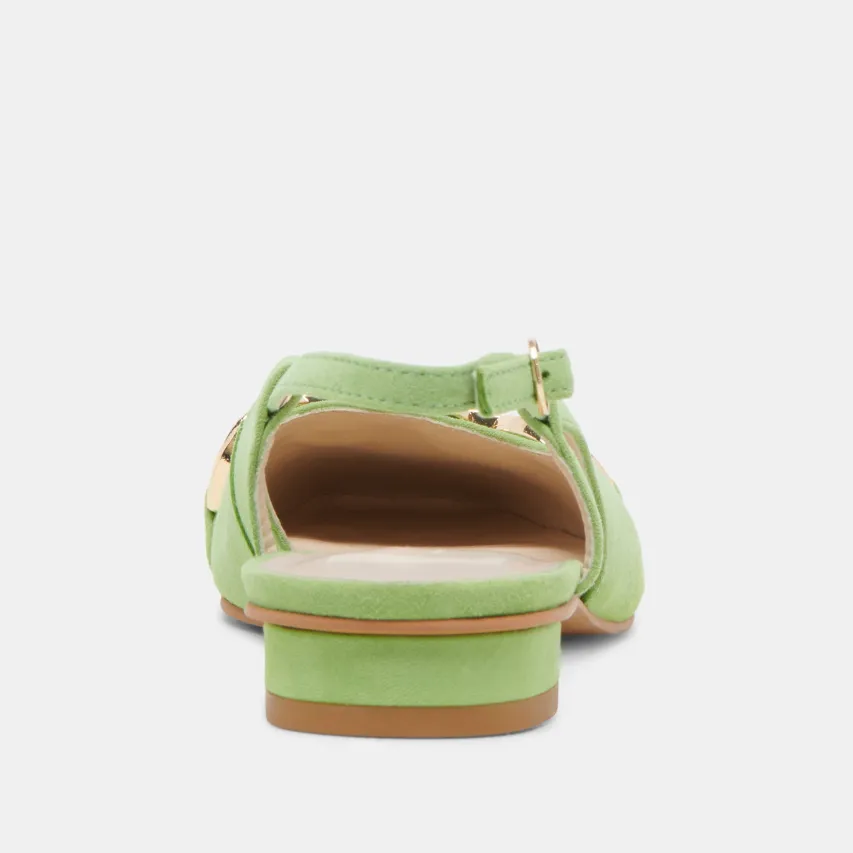 RAMANO FLATS LIME SUEDE^Dolce Vita Online