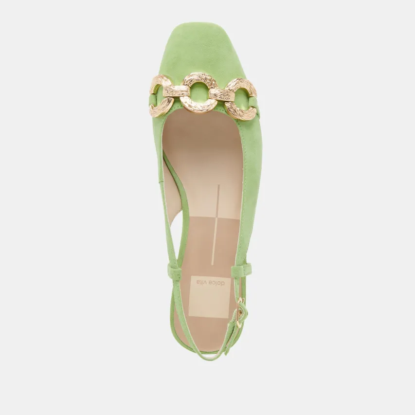 RAMANO FLATS LIME SUEDE^Dolce Vita Online