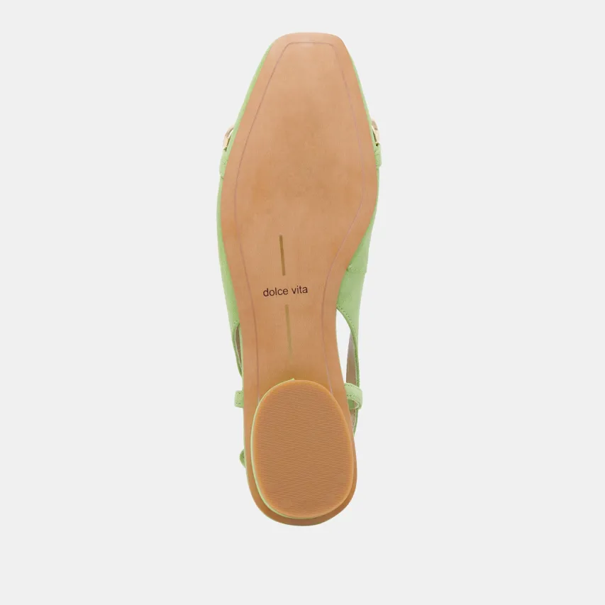 RAMANO FLATS LIME SUEDE^Dolce Vita Online