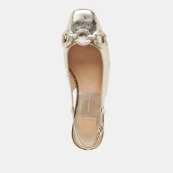 RAMANO FLATS PLATINUM DISTRESSED LEATHER^Dolce Vita Online