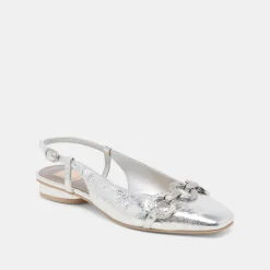 RAMANO FLATS SILVER DISTRESSED LEATHER^Dolce Vita Discount