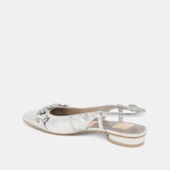 RAMANO FLATS SILVER DISTRESSED LEATHER^Dolce Vita Discount
