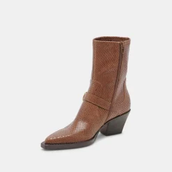 RAVE BOOTS SADDLE EMBOSSED LEATHER^Dolce Vita New