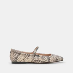 REYES BALLET FLATS BLACK WHITE SNAKE EMBOSSED^Dolce Vita Outlet