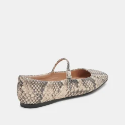 REYES BALLET FLATS BLACK WHITE SNAKE EMBOSSED^Dolce Vita Outlet