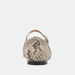 REYES BALLET FLATS BLACK WHITE SNAKE EMBOSSED^Dolce Vita Outlet