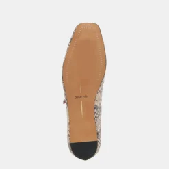 REYES BALLET FLATS BLACK WHITE SNAKE EMBOSSED^Dolce Vita Outlet