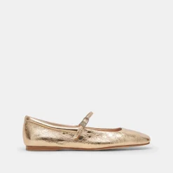 REYES BALLET FLATS GOLD DISTRESSED LEATHER^Dolce Vita Clearance