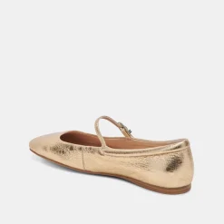 REYES BALLET FLATS GOLD DISTRESSED LEATHER^Dolce Vita Clearance