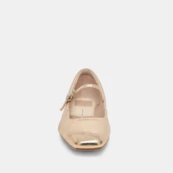 REYES BALLET FLATS GOLD DISTRESSED LEATHER^Dolce Vita Clearance