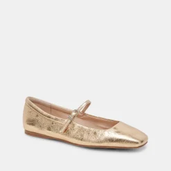 REYES BALLET FLATS GOLD DISTRESSED LEATHER^Dolce Vita Clearance