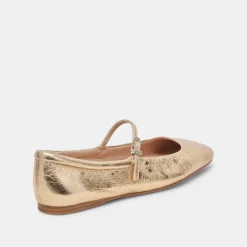REYES BALLET FLATS GOLD DISTRESSED LEATHER^Dolce Vita Clearance