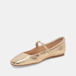 REYES BALLET FLATS GOLD DISTRESSED LEATHER^Dolce Vita Clearance