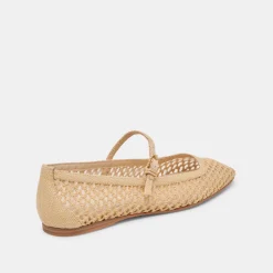 REYES BALLET FLATS LT NATURAL WOVEN RAFFIA^Dolce Vita Clearance