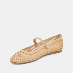 REYES BALLET FLATS LT NATURAL WOVEN RAFFIA^Dolce Vita Clearance