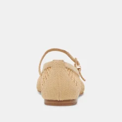 REYES BALLET FLATS LT NATURAL WOVEN RAFFIA^Dolce Vita Clearance