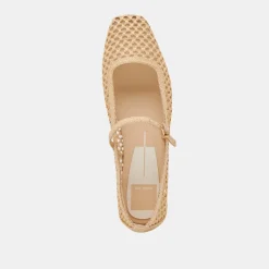 REYES BALLET FLATS LT NATURAL WOVEN RAFFIA^Dolce Vita Clearance