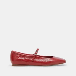 REYES BALLET FLATS RED CRINKLE PATENT^Dolce Vita Online