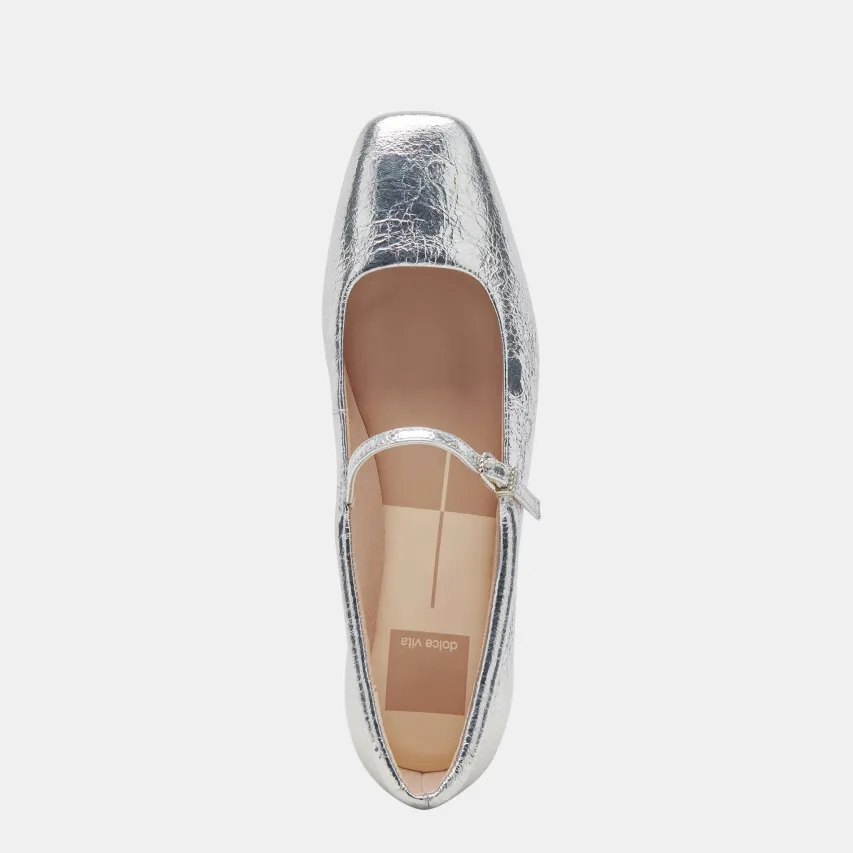 REYES BALLET FLATS SILVER DISTRESSED LEATHER^Dolce Vita Sale