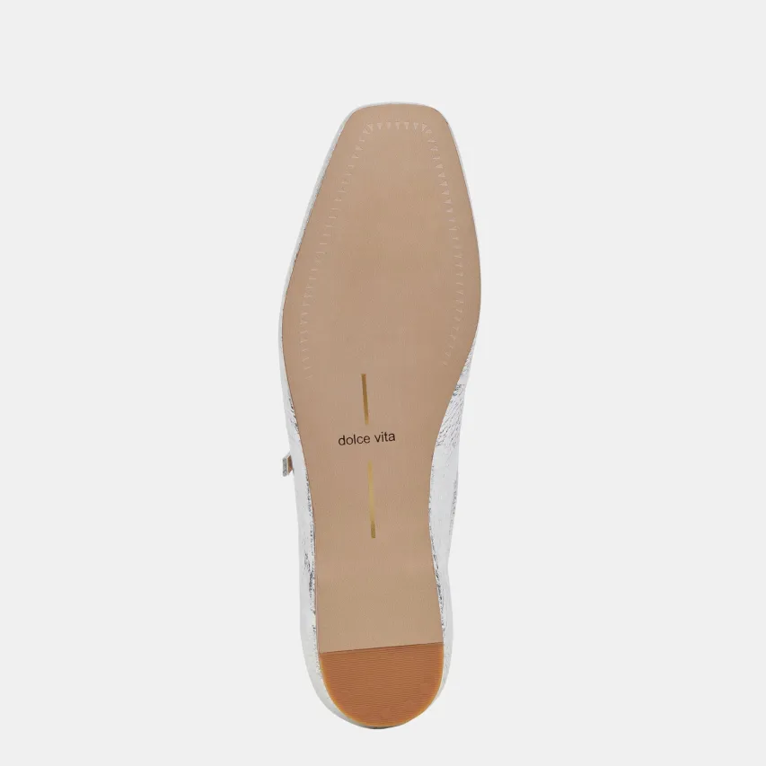 REYES BALLET FLATS SILVER DISTRESSED LEATHER^Dolce Vita Sale