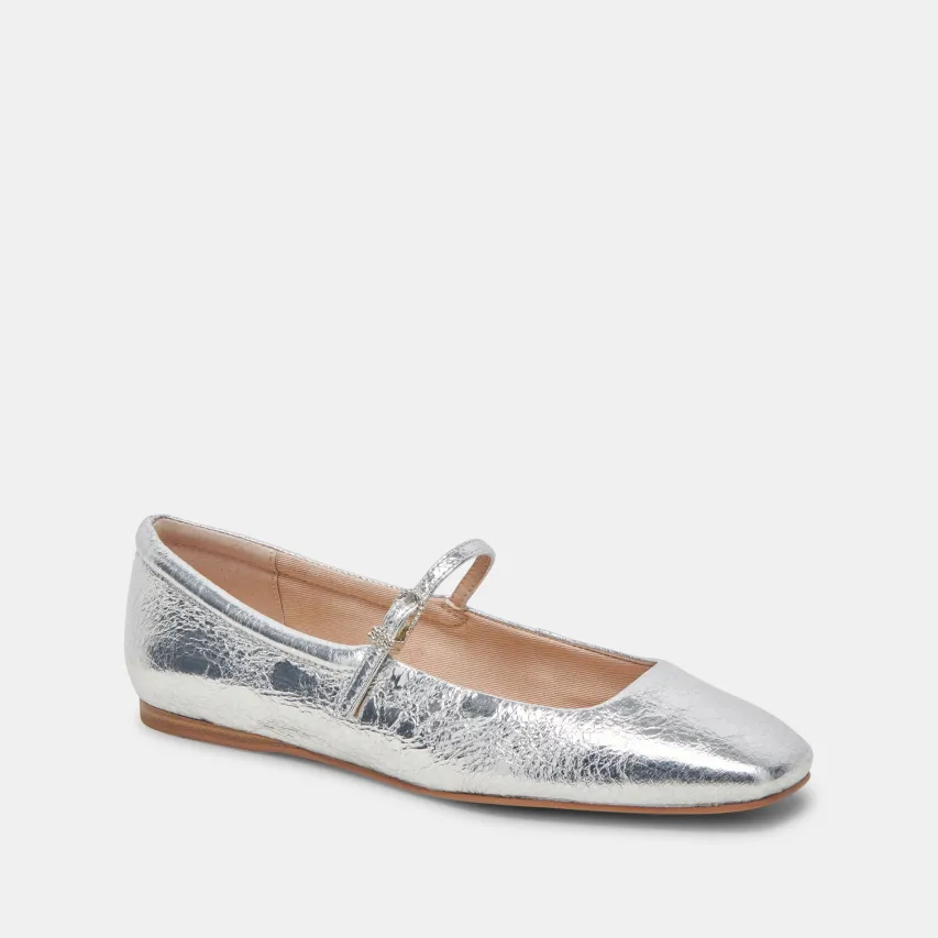 REYES BALLET FLATS SILVER DISTRESSED LEATHER^Dolce Vita Sale