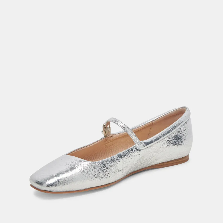 REYES BALLET FLATS SILVER DISTRESSED LEATHER^Dolce Vita Sale