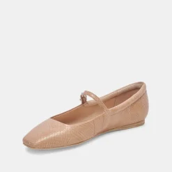 REYES BALLET FLATS TOFFEE SNAKE EMBOSSED^Dolce Vita Fashion