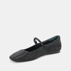 REYES CRYSTAL BALLET FLATS BLACK METALLIC CRYSTAL^Dolce Vita Discount