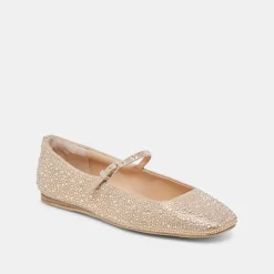 REYES CRYSTAL BALLET FLATS LIGHT GOLD CRYSTAL^Dolce Vita Online