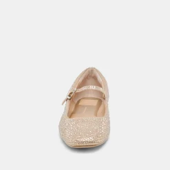 REYES CRYSTAL BALLET FLATS LIGHT GOLD CRYSTAL^Dolce Vita Online