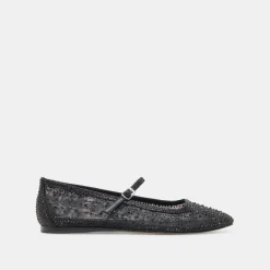 REYES CRYSTAL BALLET FLATS BLACK MESH^Dolce Vita Clearance