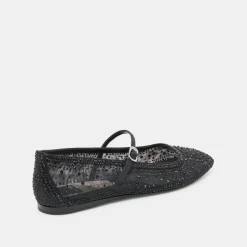 REYES CRYSTAL BALLET FLATS BLACK MESH^Dolce Vita Clearance