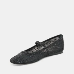 REYES CRYSTAL BALLET FLATS BLACK MESH^Dolce Vita Clearance