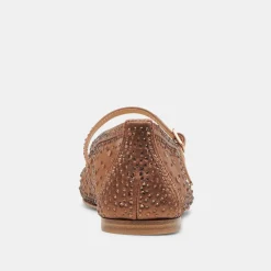 REYES CRYSTAL BALLET FLATS MID BROWN MESH^Dolce Vita Clearance
