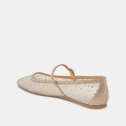 REYES CRYSTAL BALLET FLATS GOLD MESH^Dolce Vita Clearance
