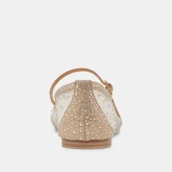 REYES CRYSTAL BALLET FLATS GOLD MESH^Dolce Vita Clearance