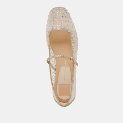 REYES CRYSTAL BALLET FLATS GOLD MESH^Dolce Vita Clearance