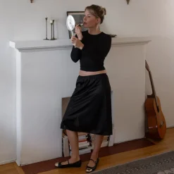 REYES TOE CAP BALLET FLATS BLACK LEATHER^Dolce Vita Clearance