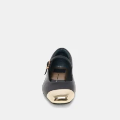 REYES TOE CAP BALLET FLATS BLACK LEATHER^Dolce Vita Clearance