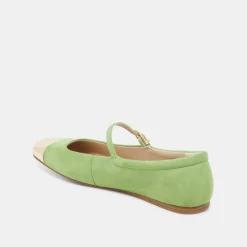 REYES TOE CAP BALLET FLATS LIME SUEDE^Dolce Vita Fashion