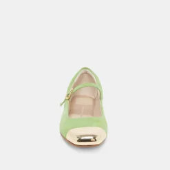 REYES TOE CAP BALLET FLATS LIME SUEDE^Dolce Vita Fashion
