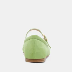 REYES TOE CAP BALLET FLATS LIME SUEDE^Dolce Vita Fashion