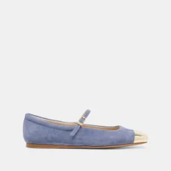 REYES TOE CAP BALLET FLATS BLUEBELL SUEDE^Dolce Vita Online