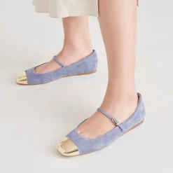 REYES TOE CAP BALLET FLATS BLUEBELL SUEDE^Dolce Vita Online