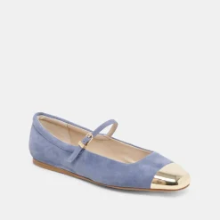 REYES TOE CAP BALLET FLATS BLUEBELL SUEDE^Dolce Vita Online